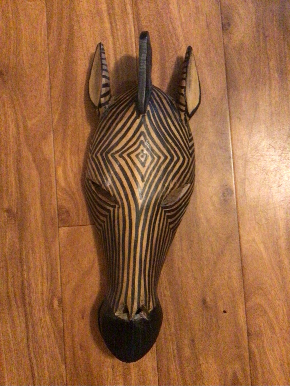 African Zebra Wooden Mask Wall Decor Hand Carved from Kenya 🇰🇪.